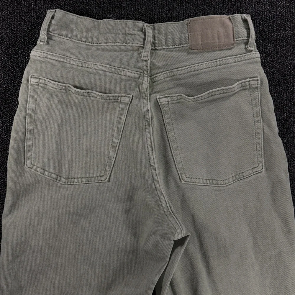 Everlane The Way High Jean Sage Green Womens 25R Organic Cotton‎ Straight Leg